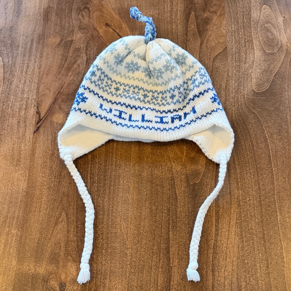 Cozy Blue and White Knit Kids Hat ‘William’